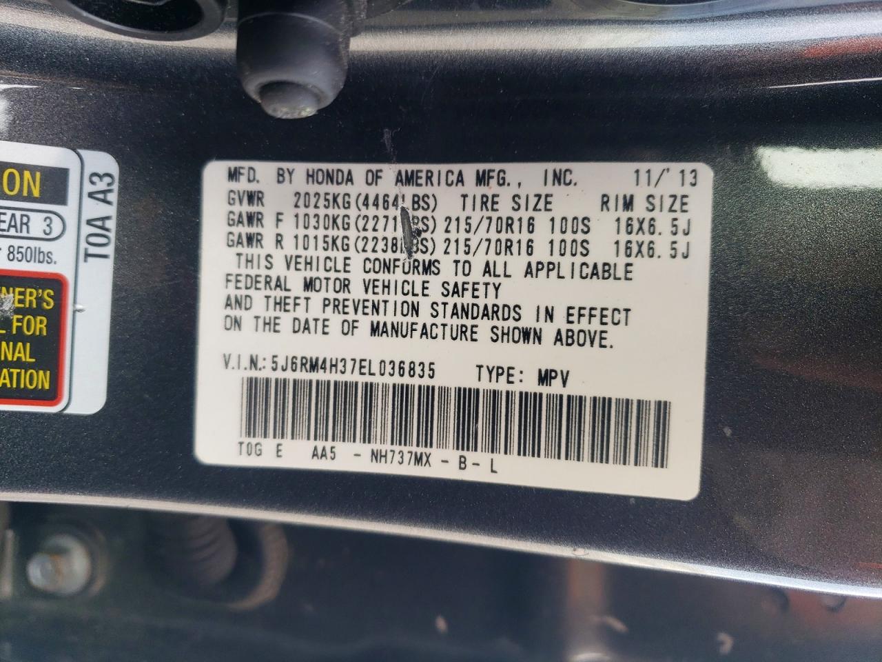 2014 HONDA CR-V LX photo 13