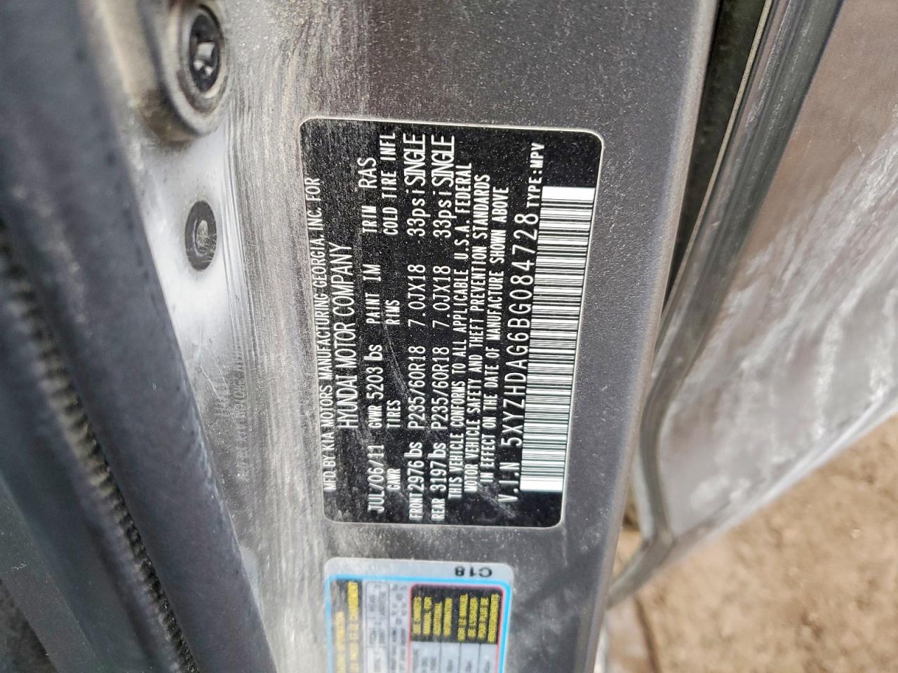 2011 HYUNDAI SANTA FE SE photo 25