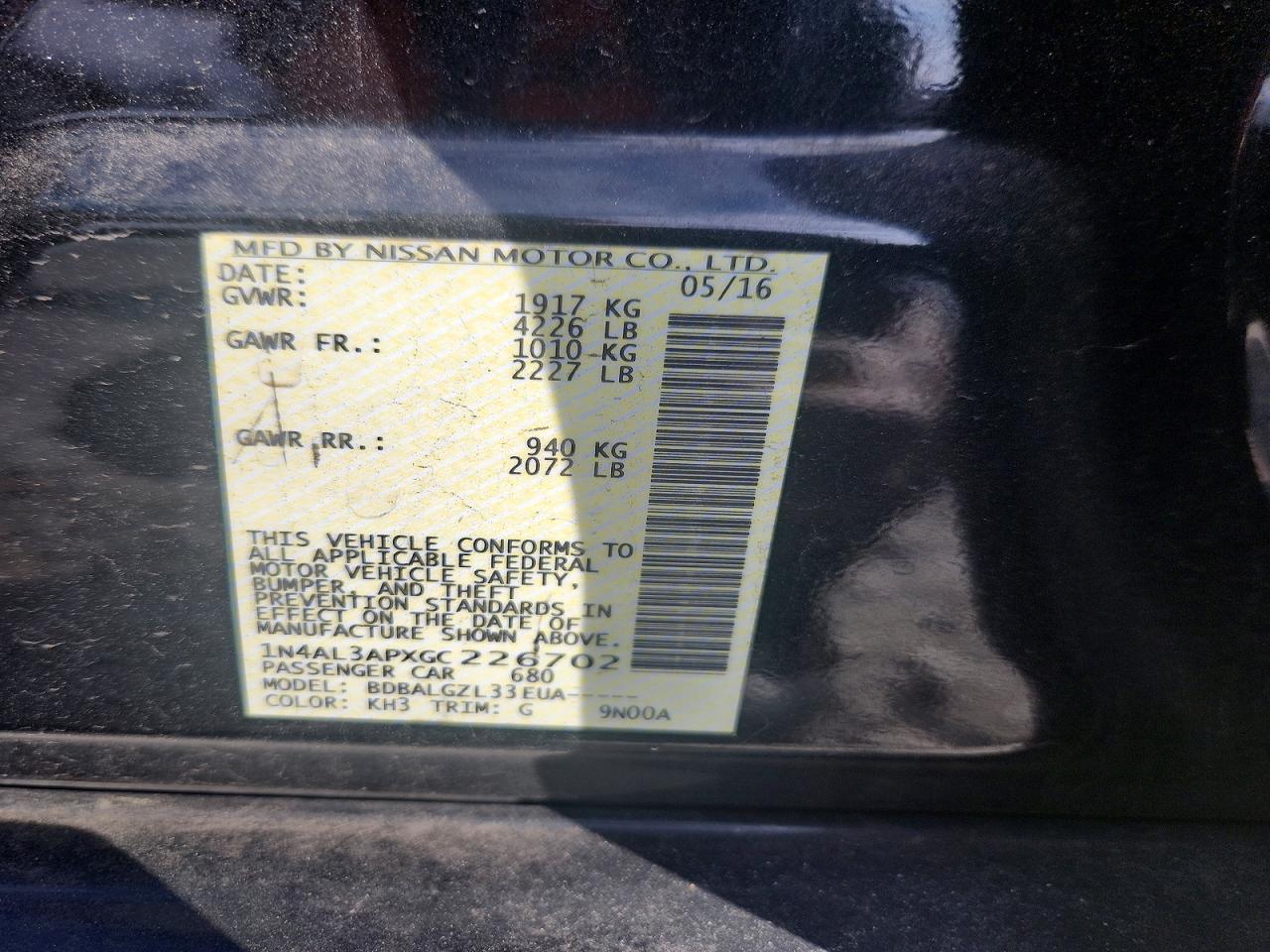 2016 NISSAN ALTIMA 2.5 S photo 23