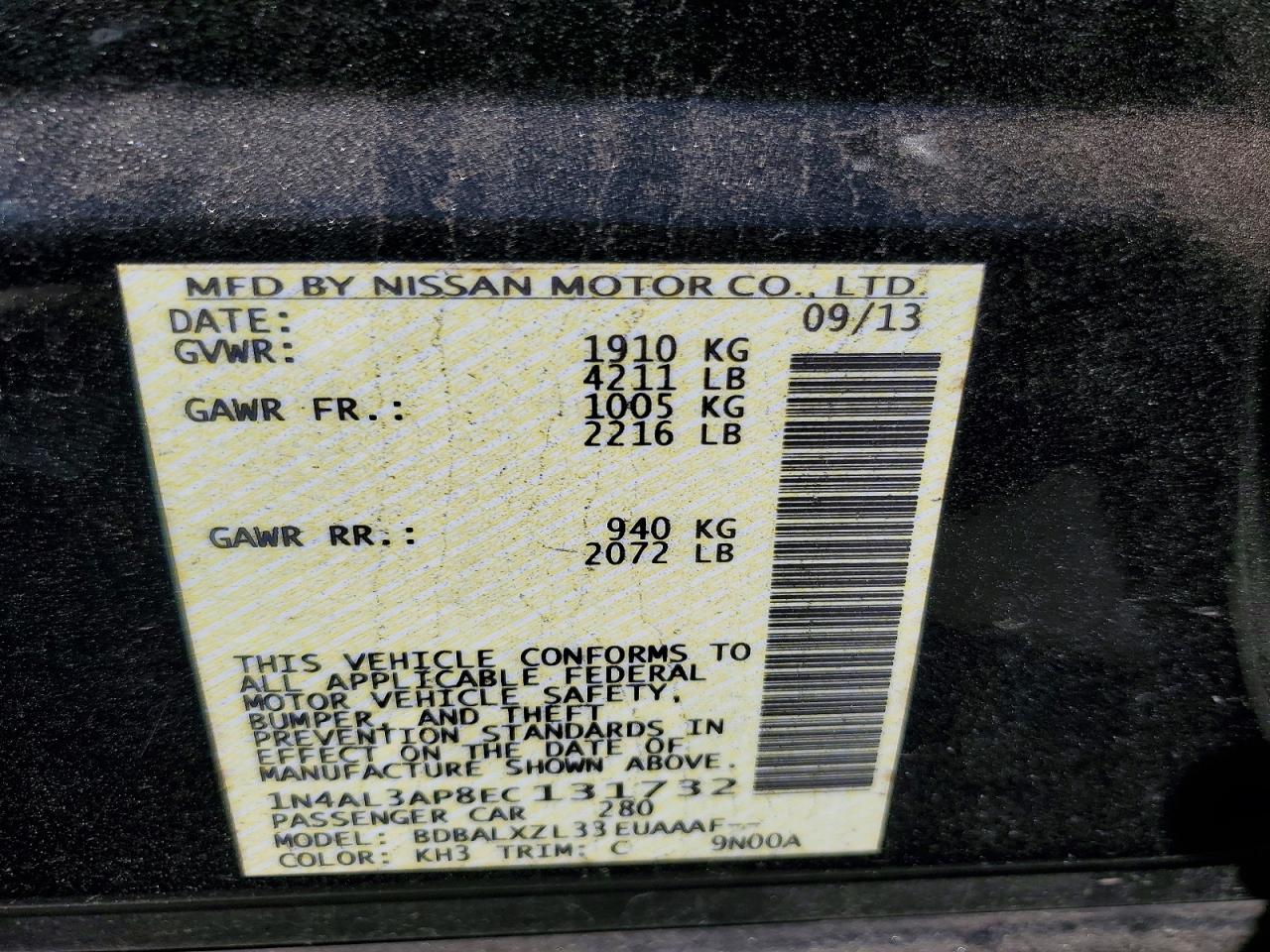 2014 NISSAN ALTIMA 2.5 SL photo 12