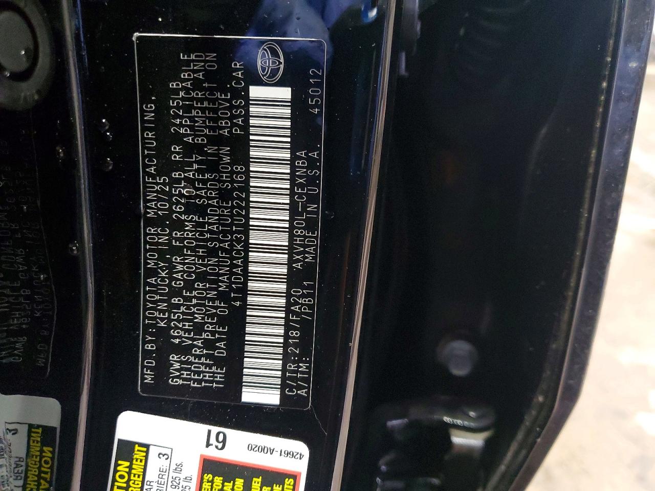 2026 TOYOTA CAMRY LE photo 12
