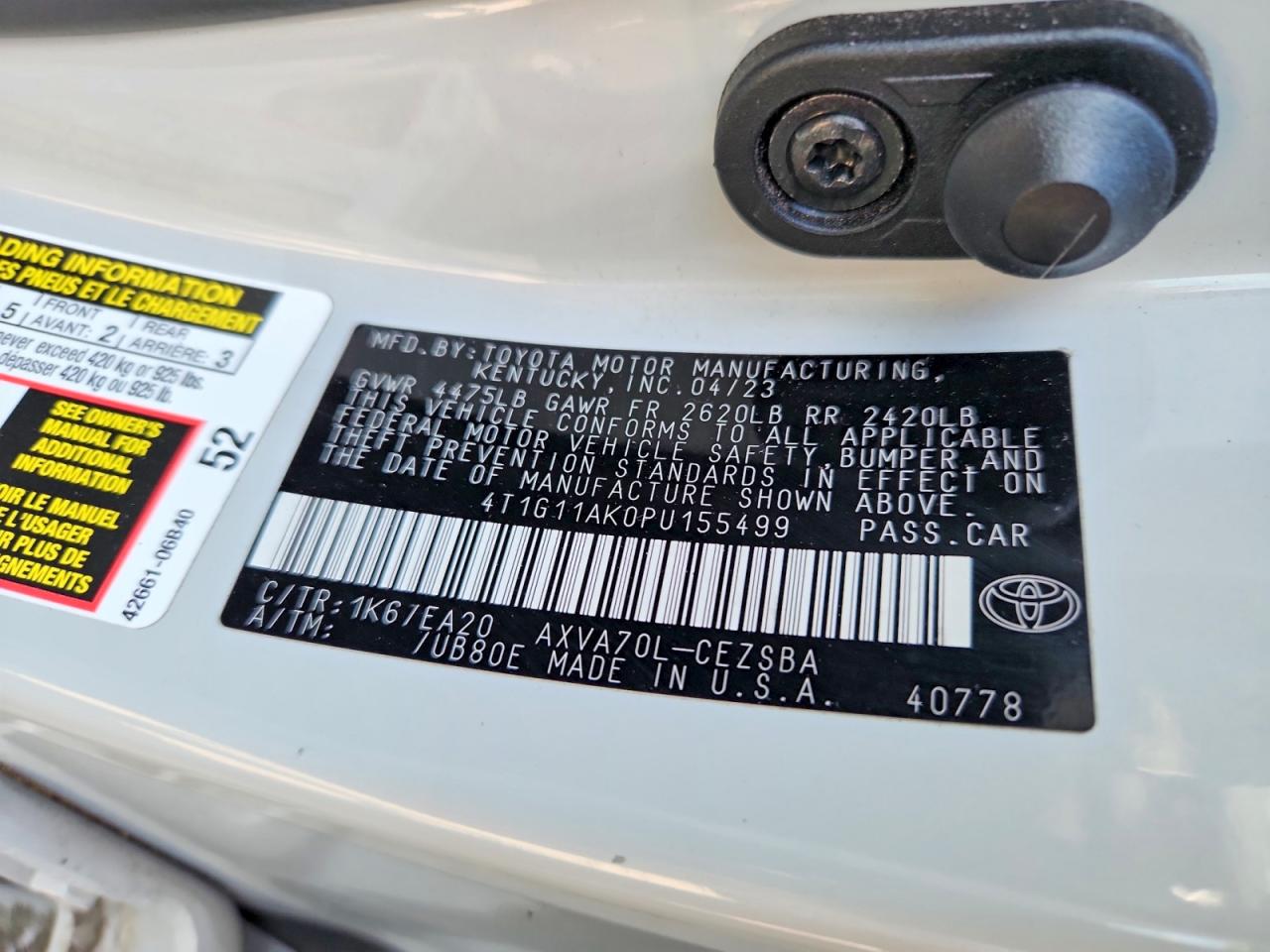 2023 TOYOTA CAMRY SE photo 23