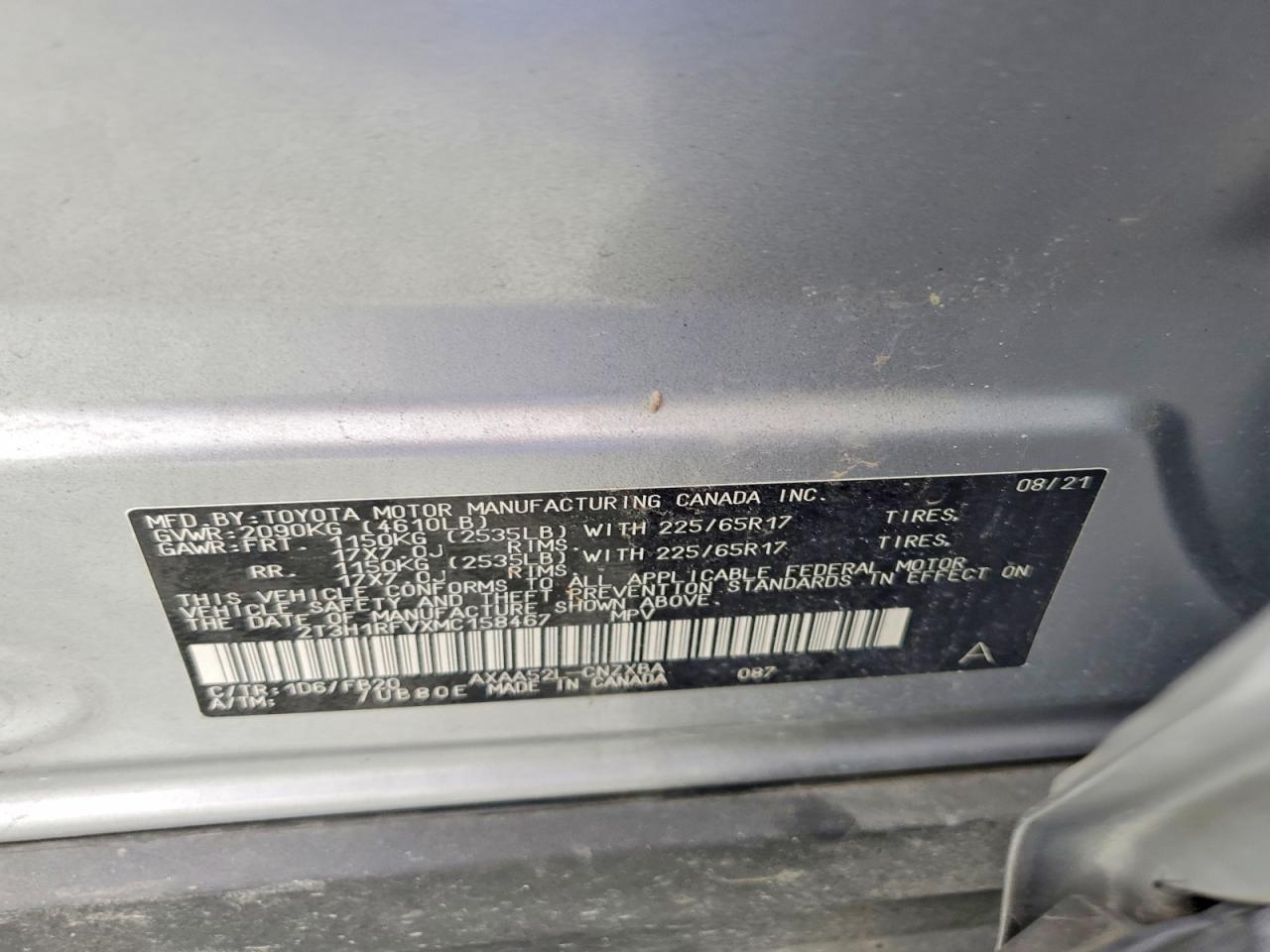 2021 TOYOTA RAV4 LE photo 13