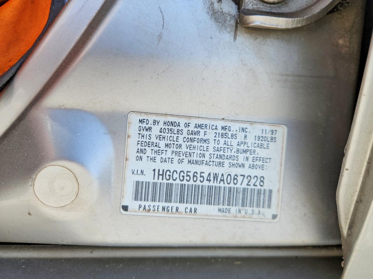 1998 HONDA ACCORD EX photo 23
