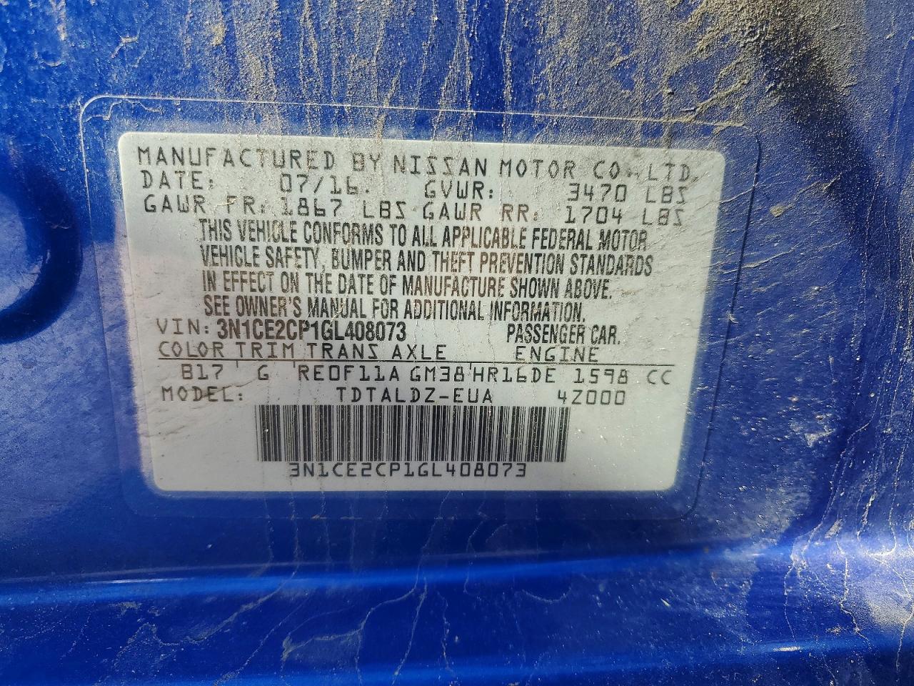 2016 NISSAN VERSA NOTE SV photo 23