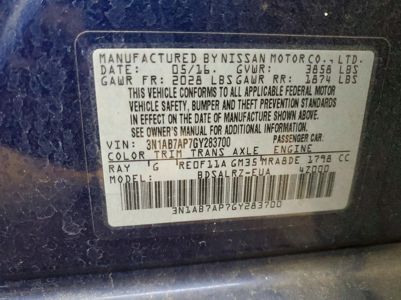 2016 NISSAN SENTRA SR photo 12