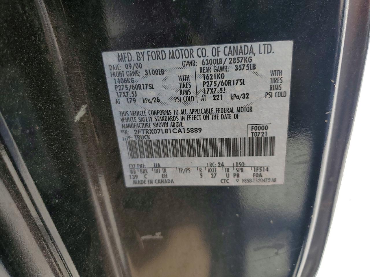 2001 FORD F150 photo 12