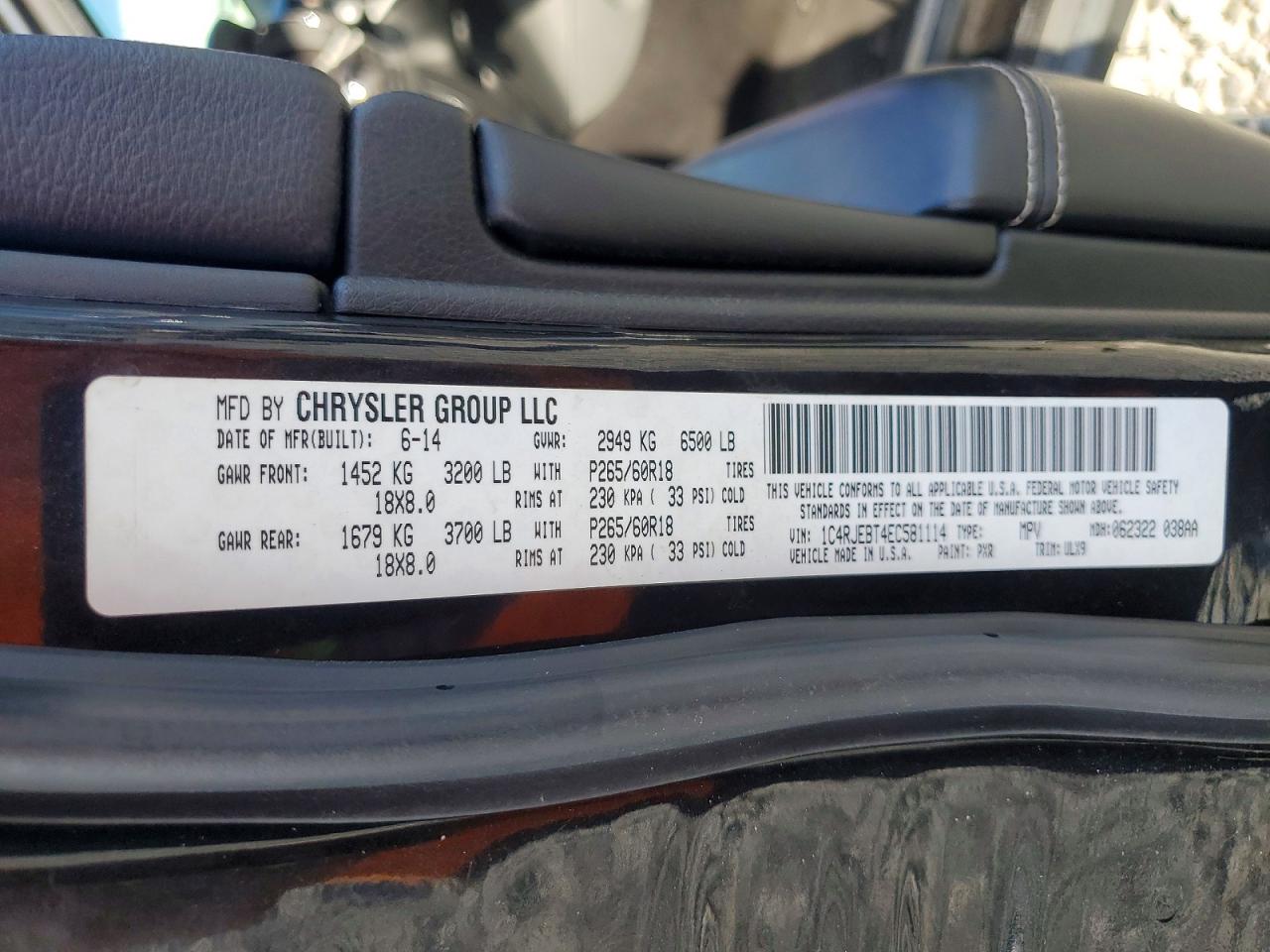 2014 JEEP GRAND CHEROKEE LIMITED photo 23