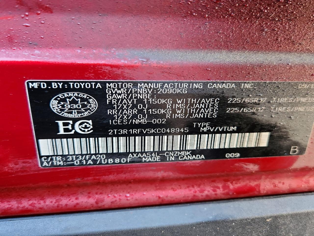 2019 TOYOTA RAV4 XLE photo 14