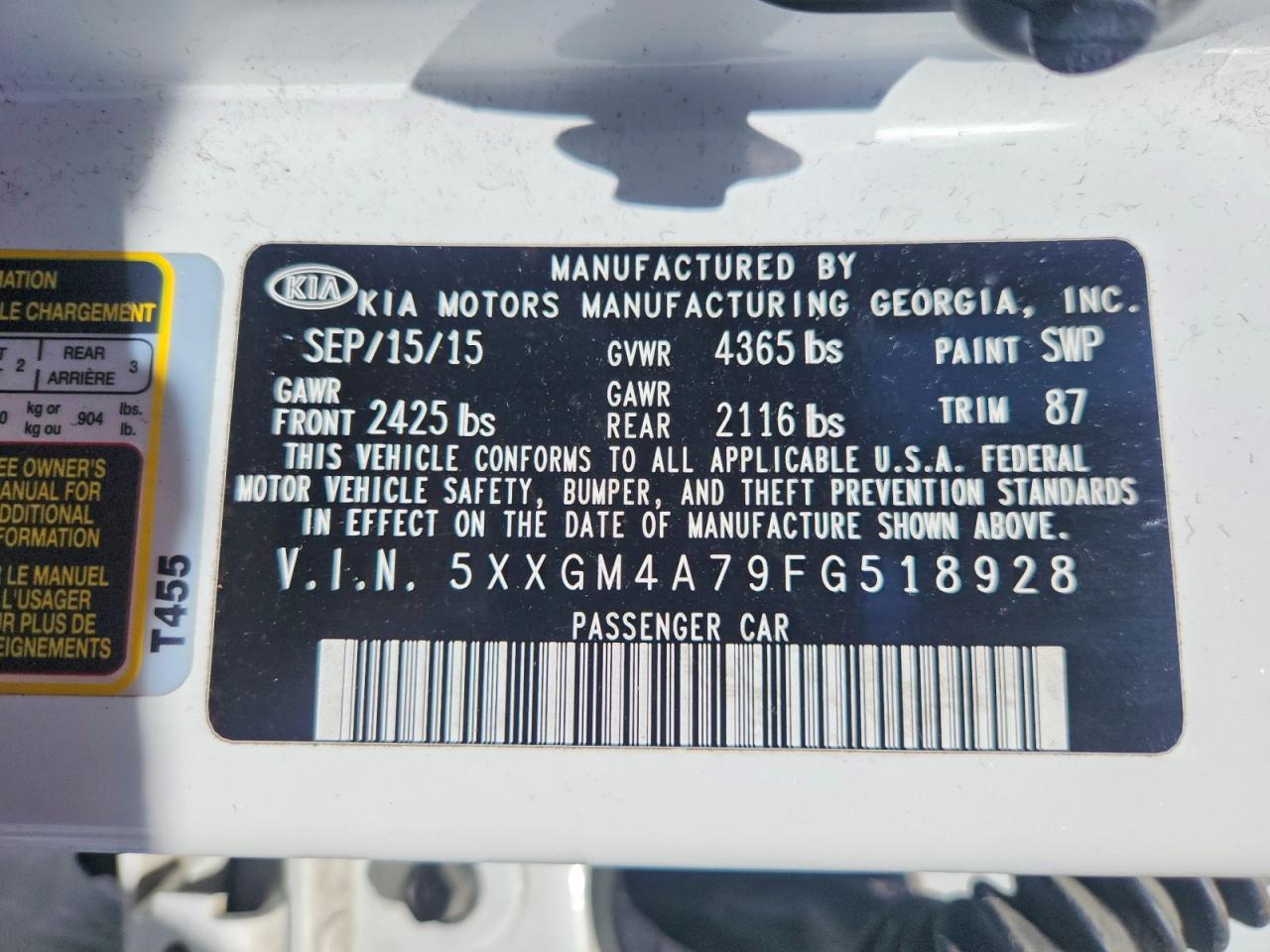 2015 KIA OPTIMA LX photo 12