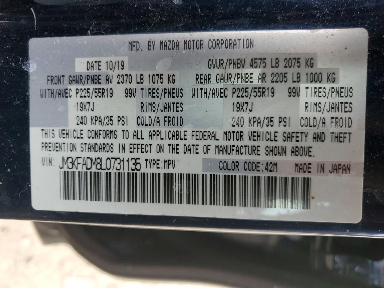 2020 MAZDA CX-5 GRAND TOURING photo 25