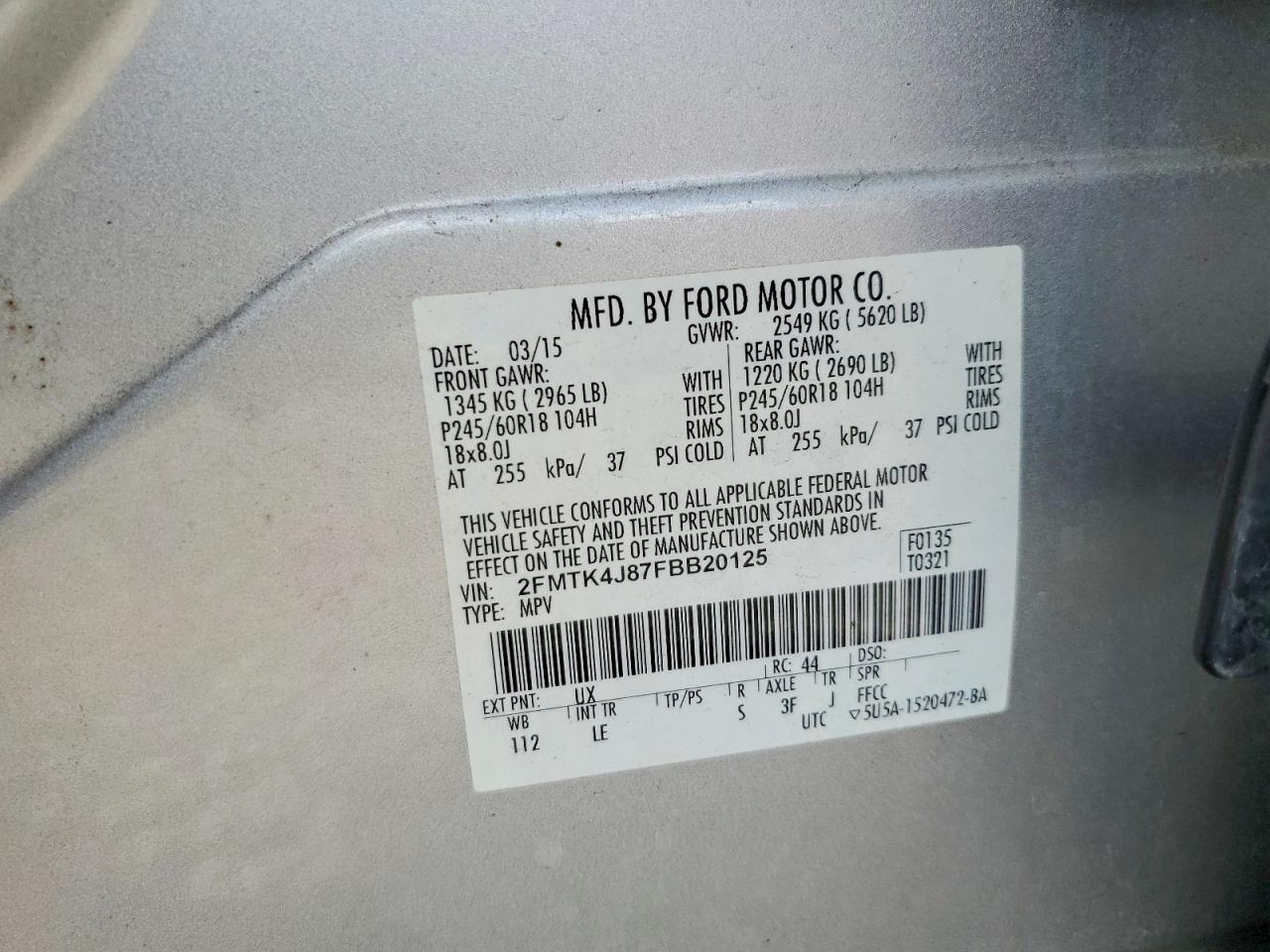 2015 FORD EDGE SEL photo 13