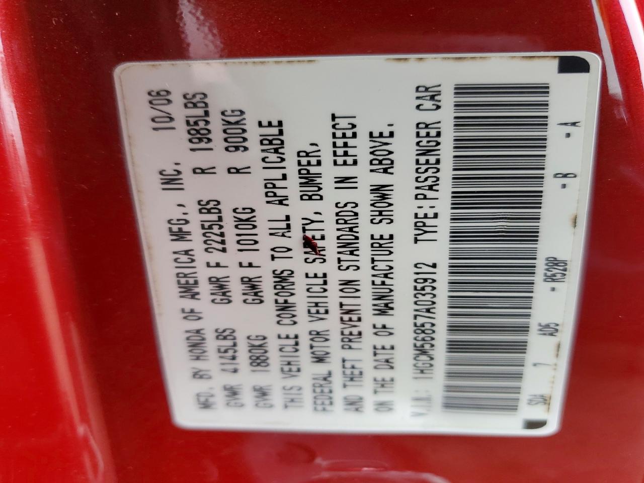 2007 HONDA ACCORD EX photo 23