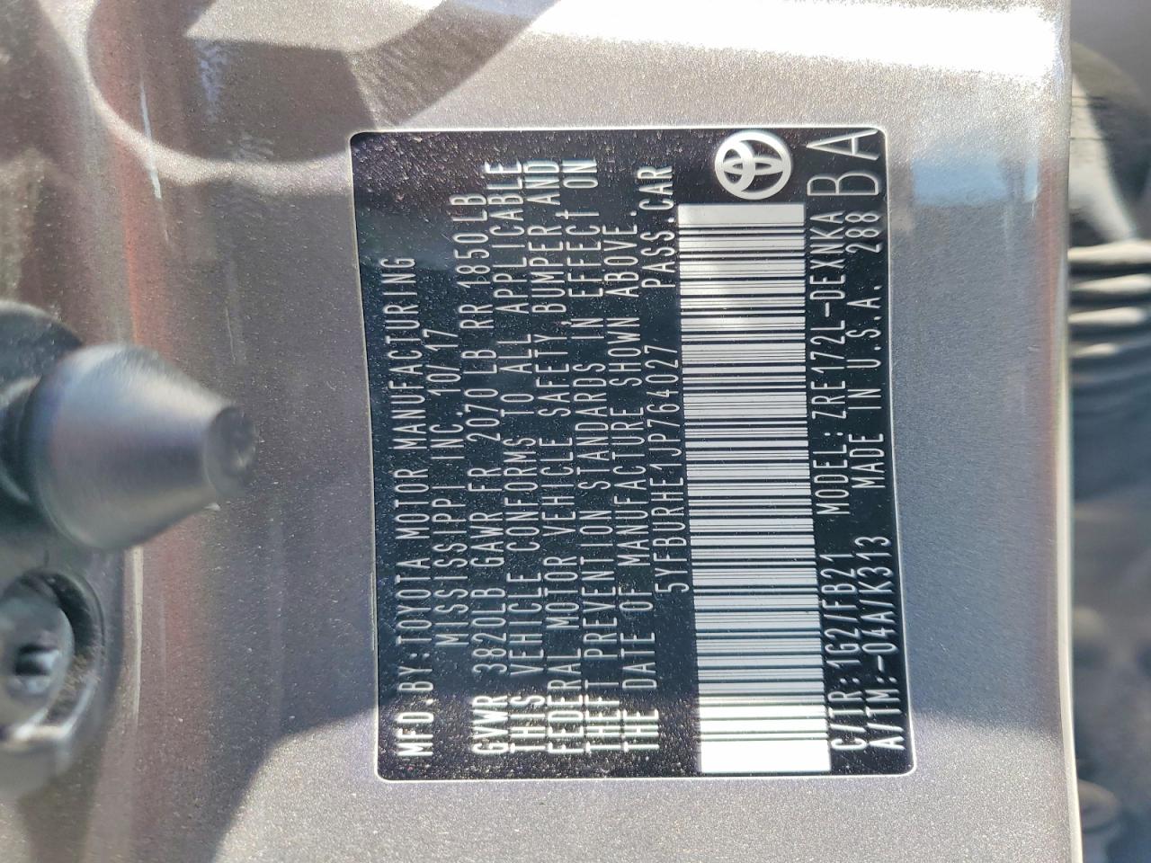 2018 TOYOTA COROLLA LE photo 25