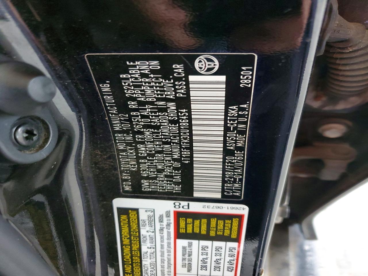 2012 TOYOTA CAMRY SE SPORT LIMITED EDITION photo 23