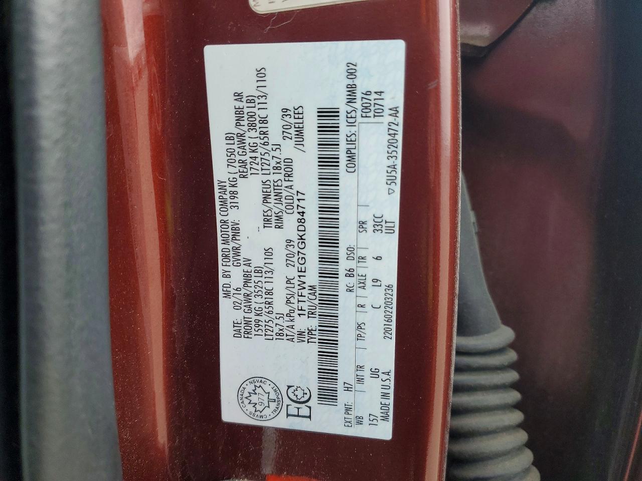 2016 FORD F150 SUPERCREW photo 34
