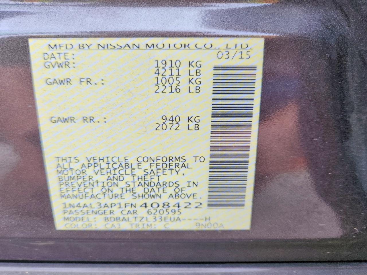 2015 NISSAN ALTIMA 2.5 SL photo 23