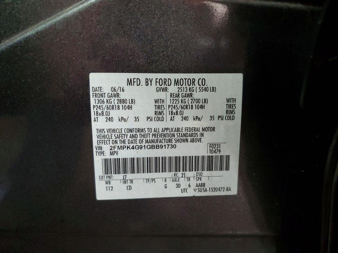 2016 FORD EDGE SE photo 13