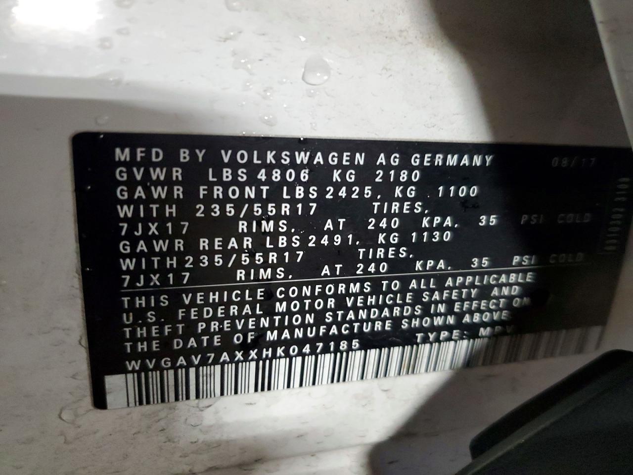 2017 VOLKSWAGEN TIGUAN S photo 25
