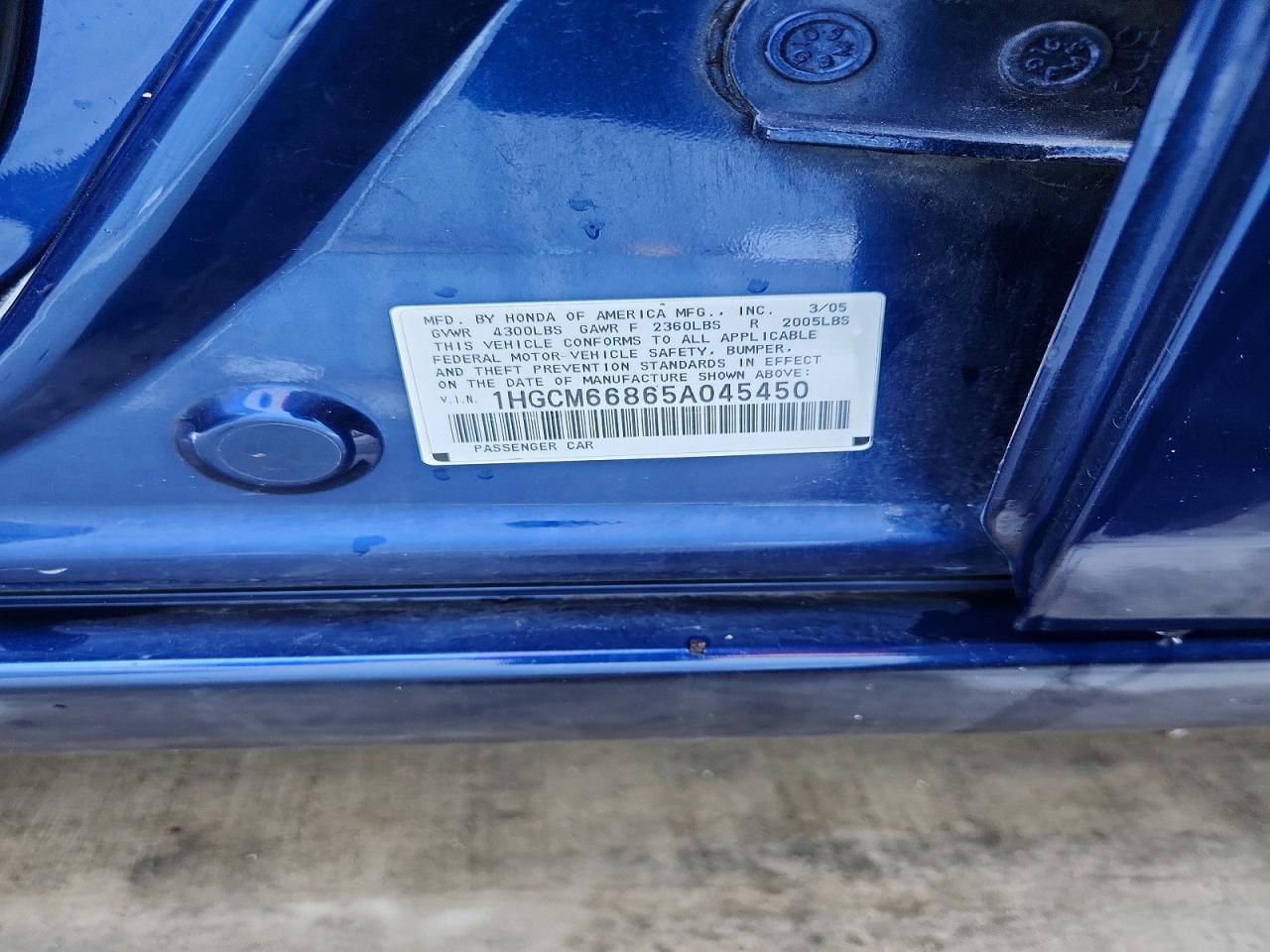2005 HONDA ACCORD EX photo 12