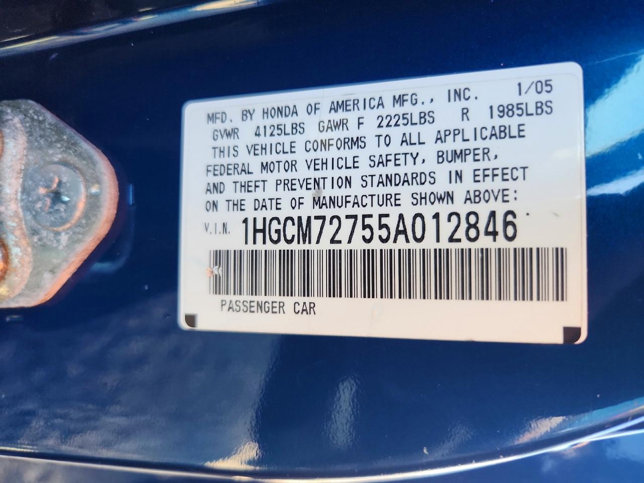 2005 HONDA ACCORD EX photo 23