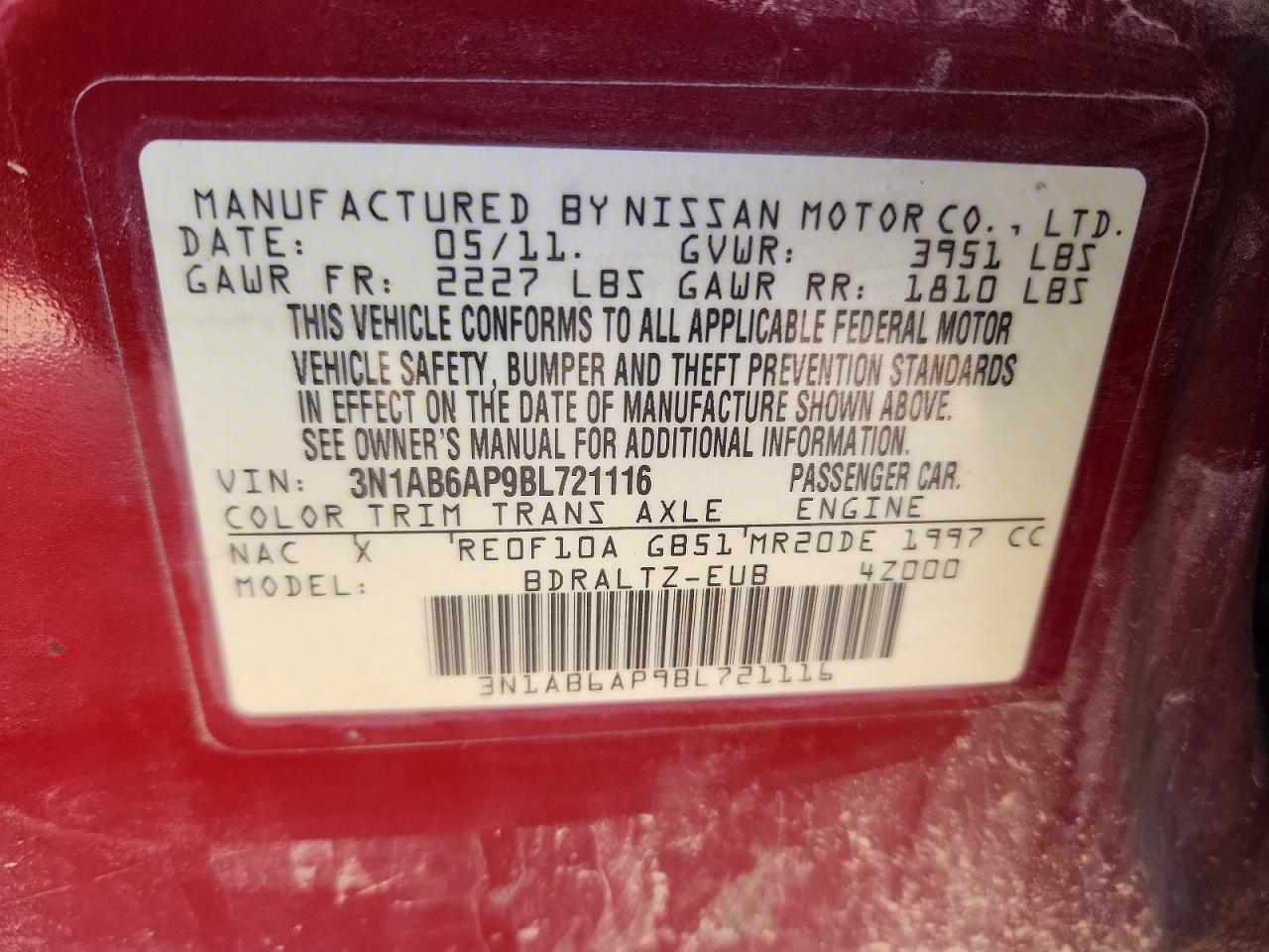 2011 NISSAN SENTRA 2.0 photo 37