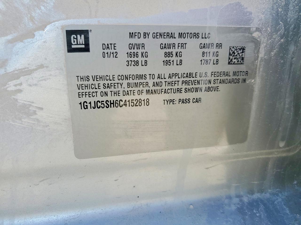 2012 CHEVROLET SONIC LT photo 34