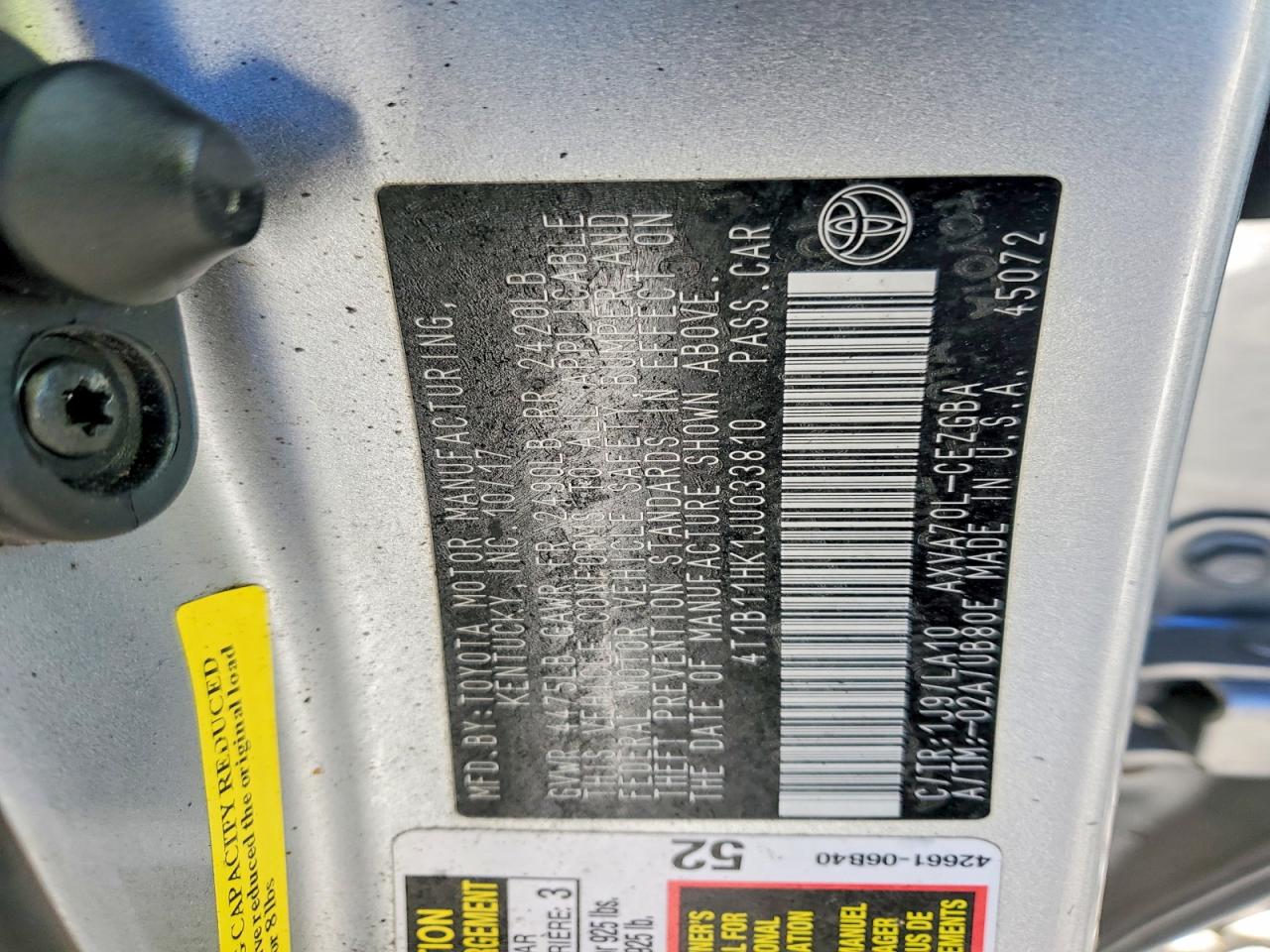 2018 TOYOTA CAMRY XLE photo 12