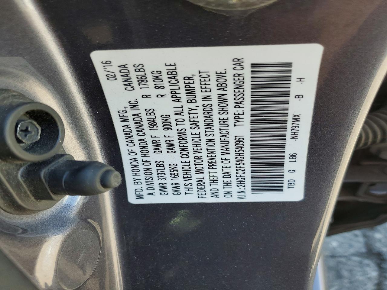 2016 HONDA CIVIC LX photo 34