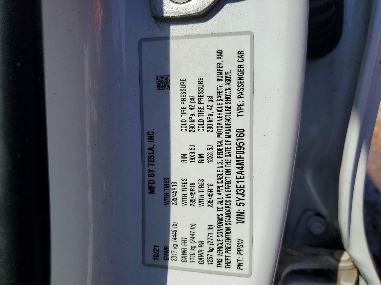 2021 TESLA MODEL 3 photo 23