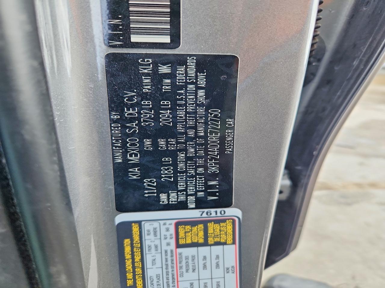 2024 KIA FORTE LXS photo 12