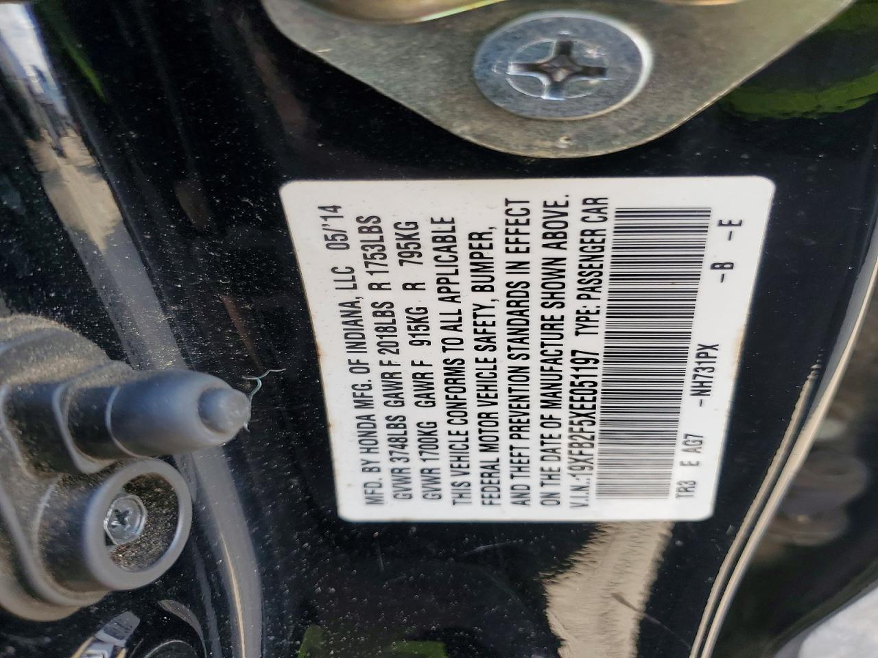 2014 HONDA CIVIC LX photo 23