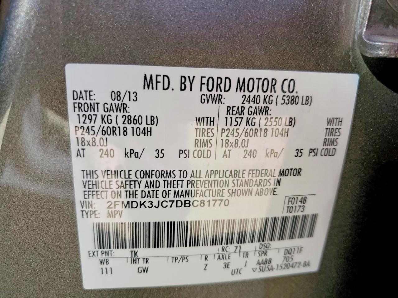 2013 FORD EDGE SEL photo 40