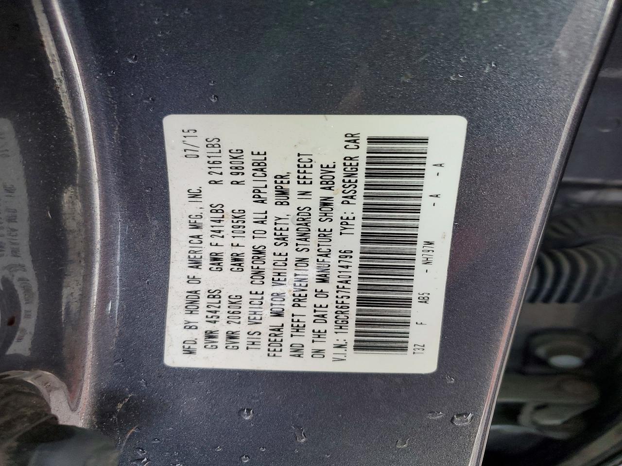 2015 HONDA ACCORD HYBRID EXL photo 23