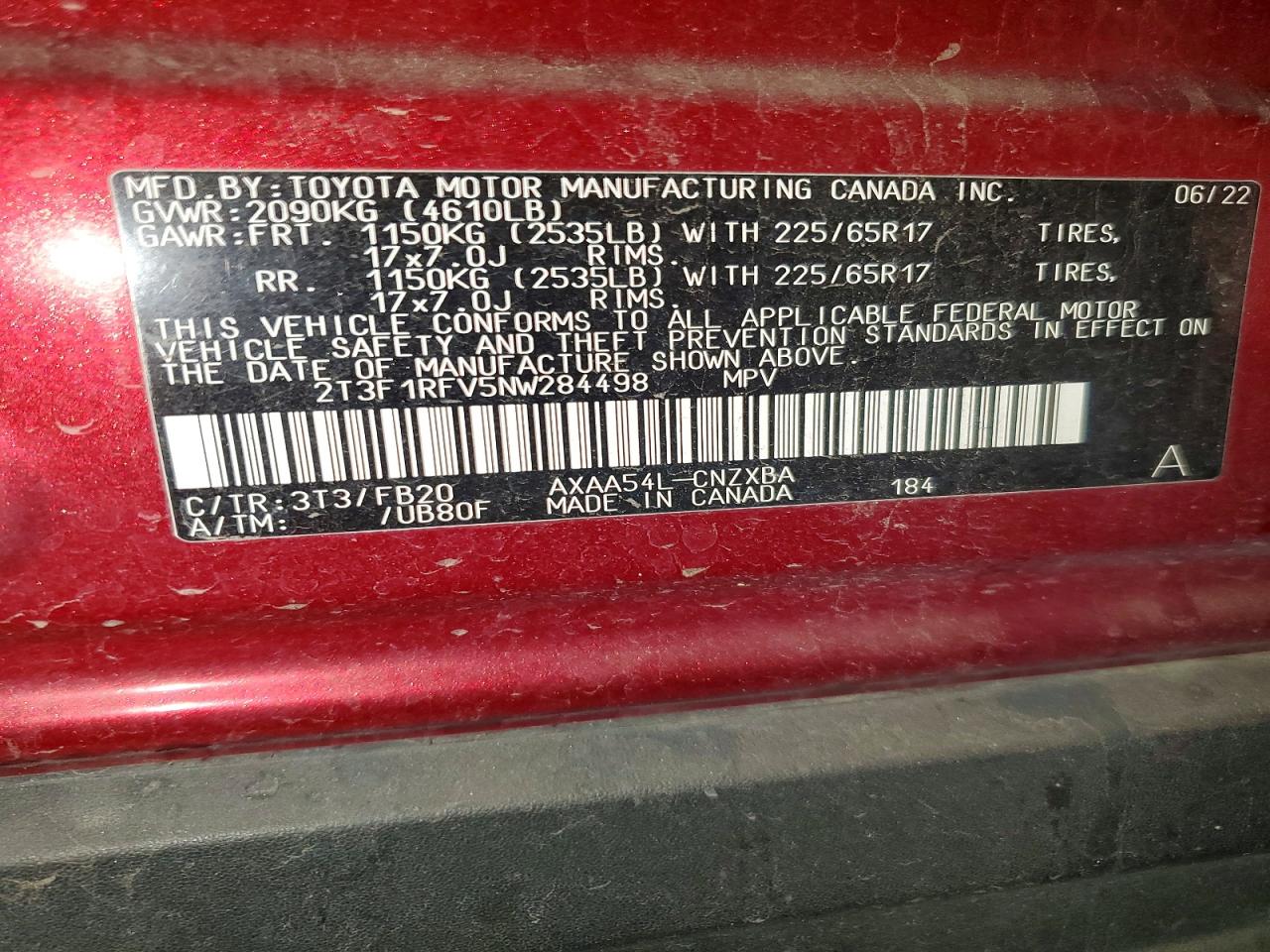 2022 TOYOTA RAV4 LE photo 12