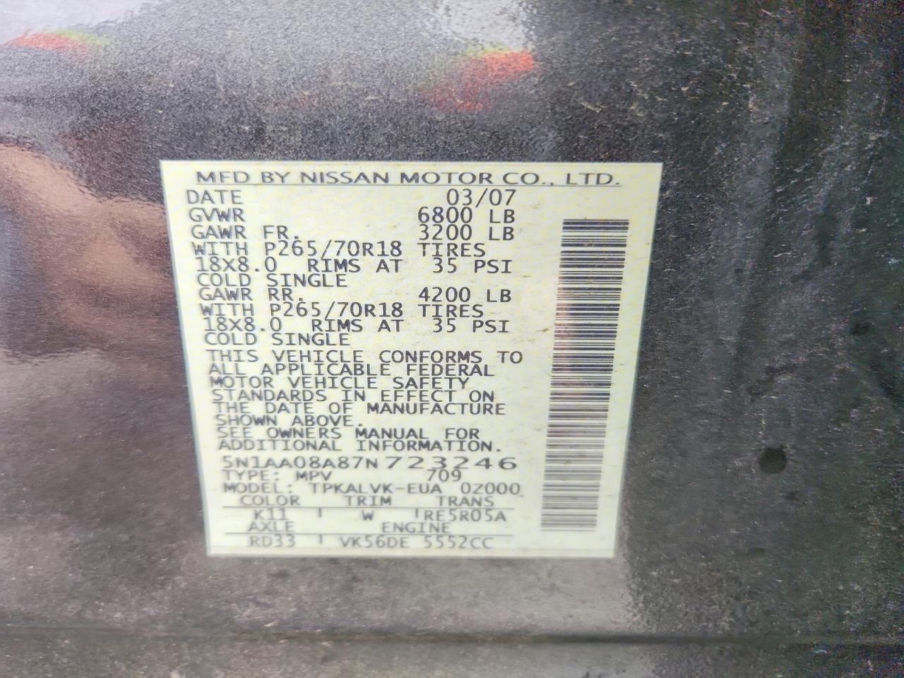 2007 NISSAN ARMADA SE photo 25