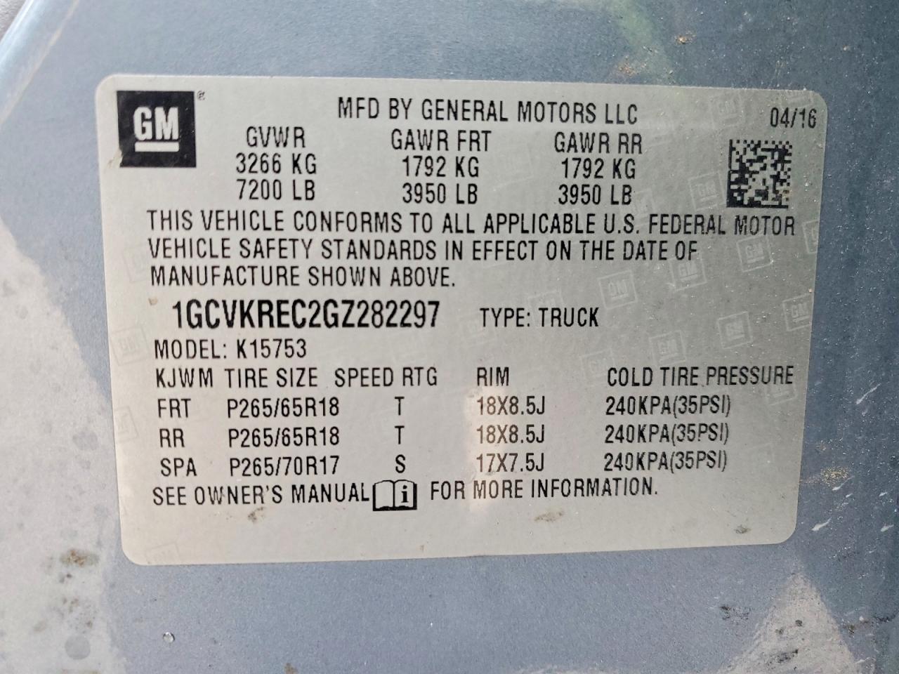 2016 CHEVROLET SILVERADO K1500 LT photo 25