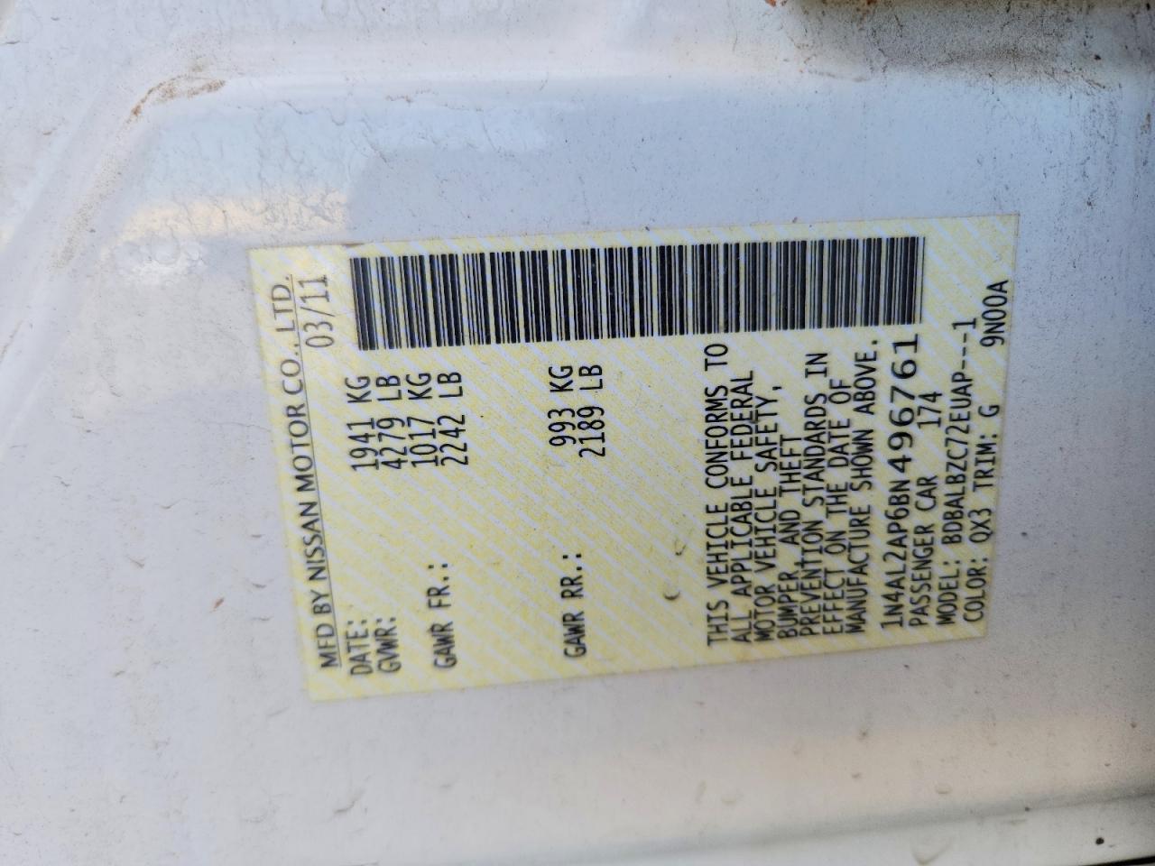 2011 NISSAN ALTIMA 2.5 photo 25