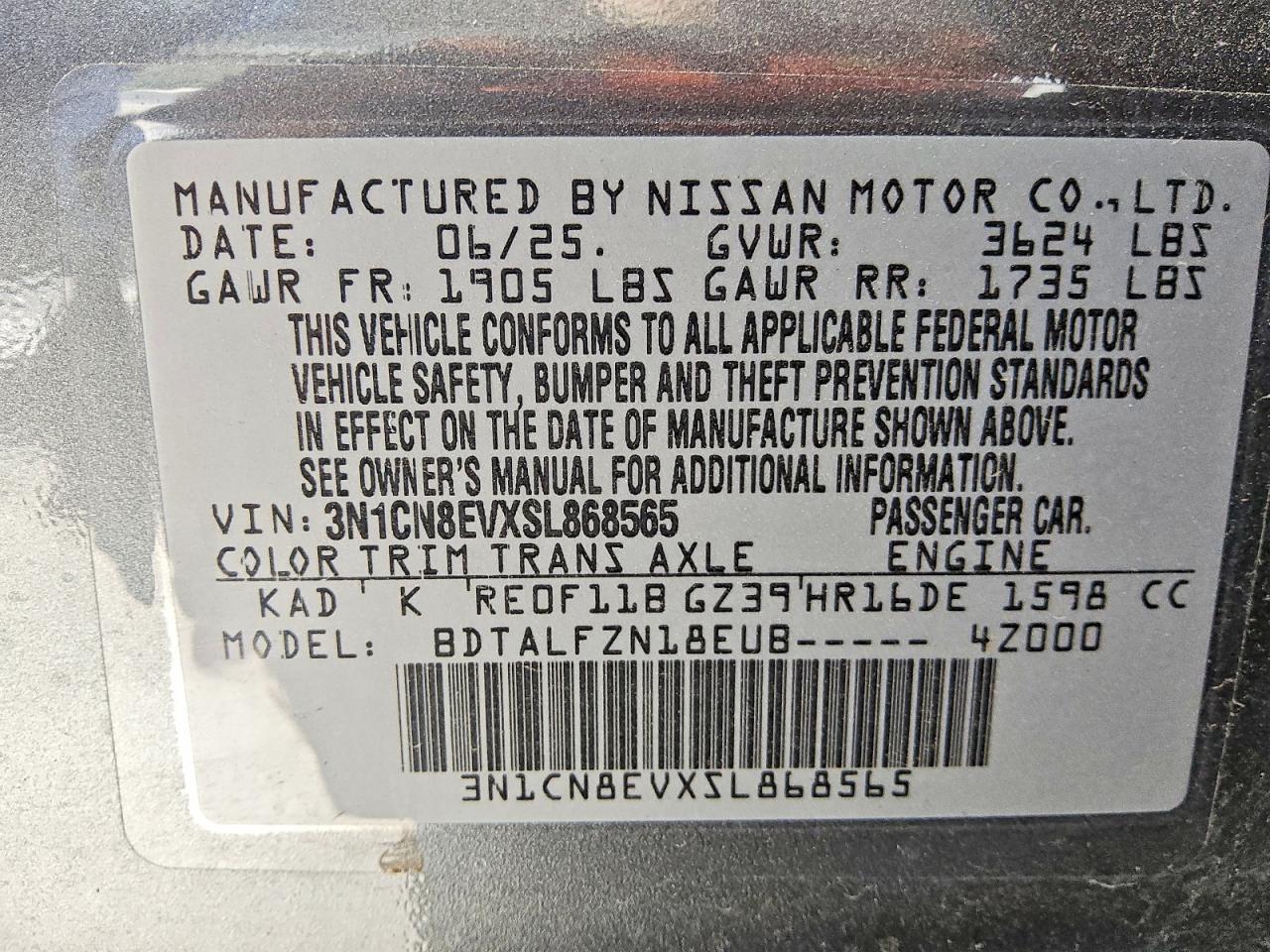 2025 NISSAN VERSA SV photo 12