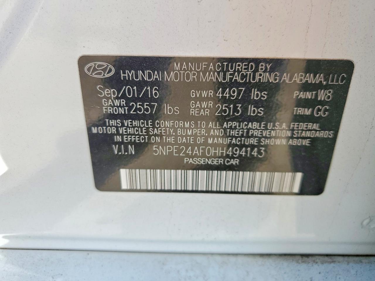 2017 HYUNDAI SONATA BASE photo 23