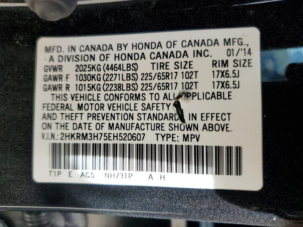 2014 HONDA CR-V EXL photo 13