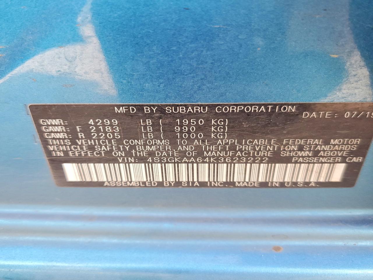 2019 SUBARU IMPREZA photo 13