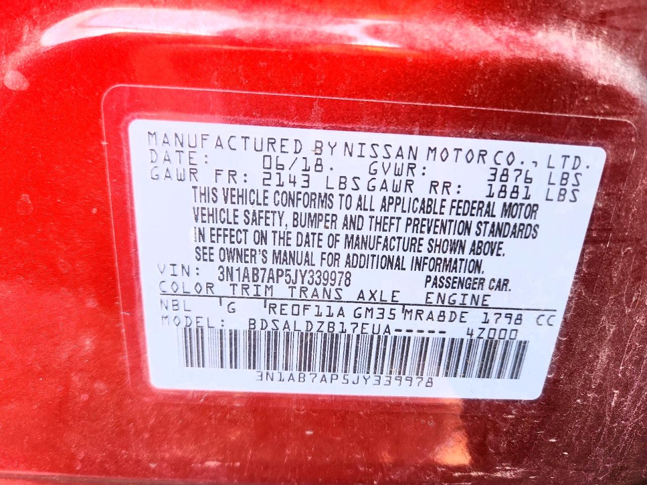 2018 NISSAN SENTRA SV photo 23