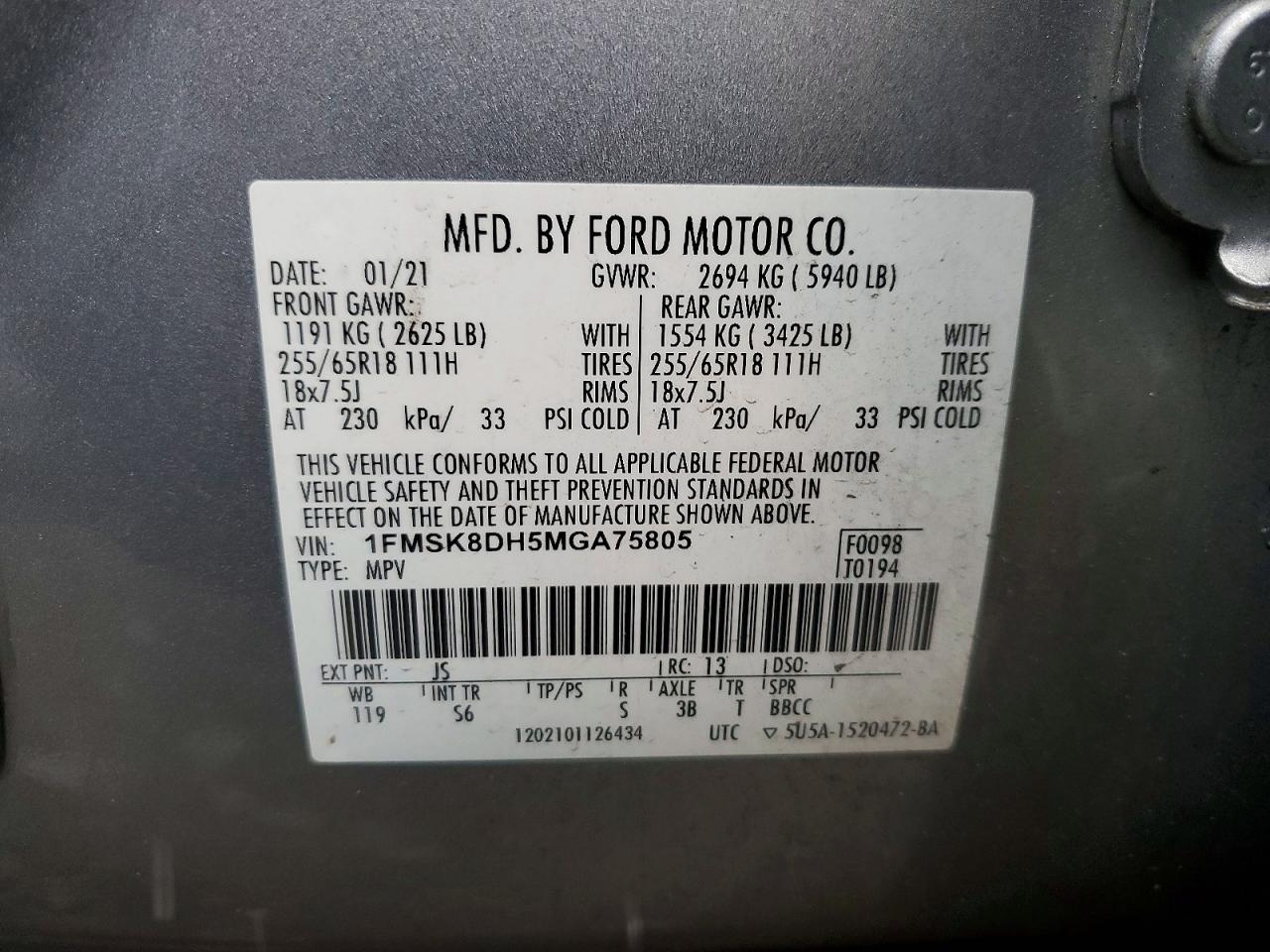 2021 FORD EXPLORER XLT photo 25