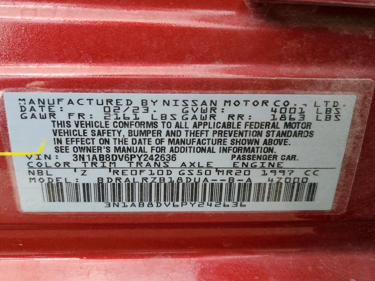 2023 NISSAN SENTRA SR photo 13
