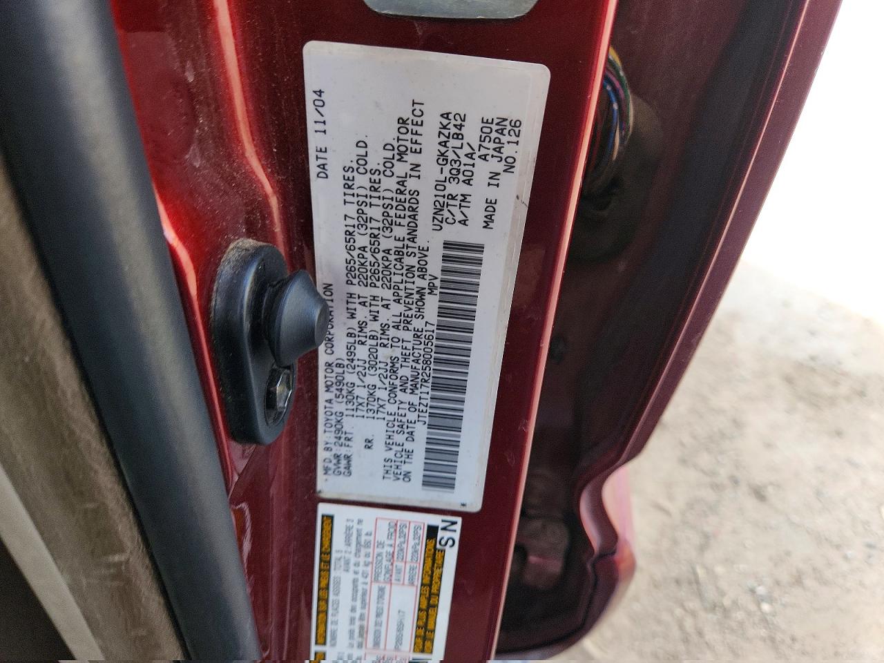 2005 TOYOTA 4RUNNER LIMITED photo 14