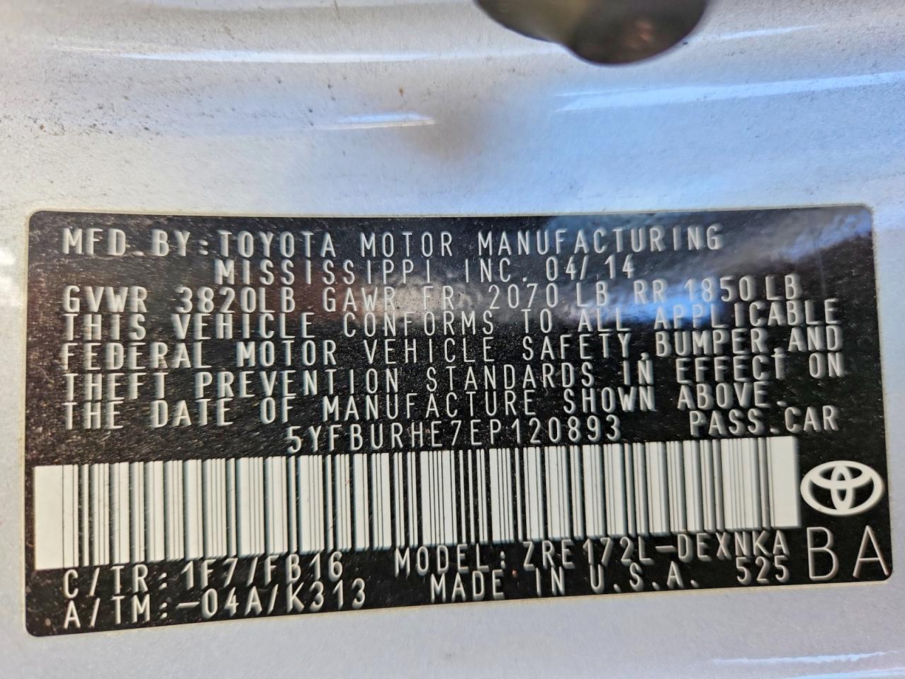2014 TOYOTA COROLLA LE photo 23