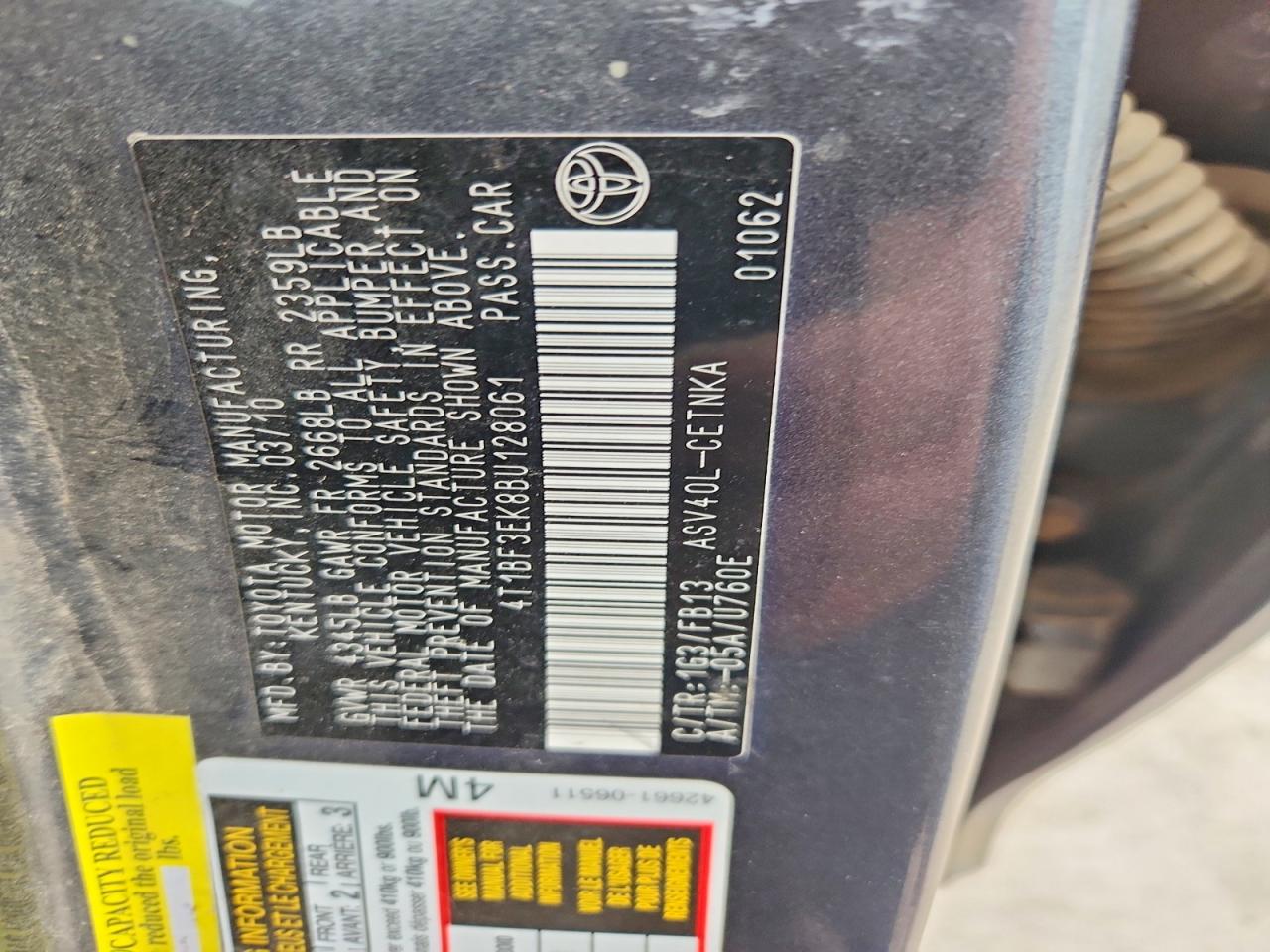 2011 TOYOTA CAMRY LE photo 23