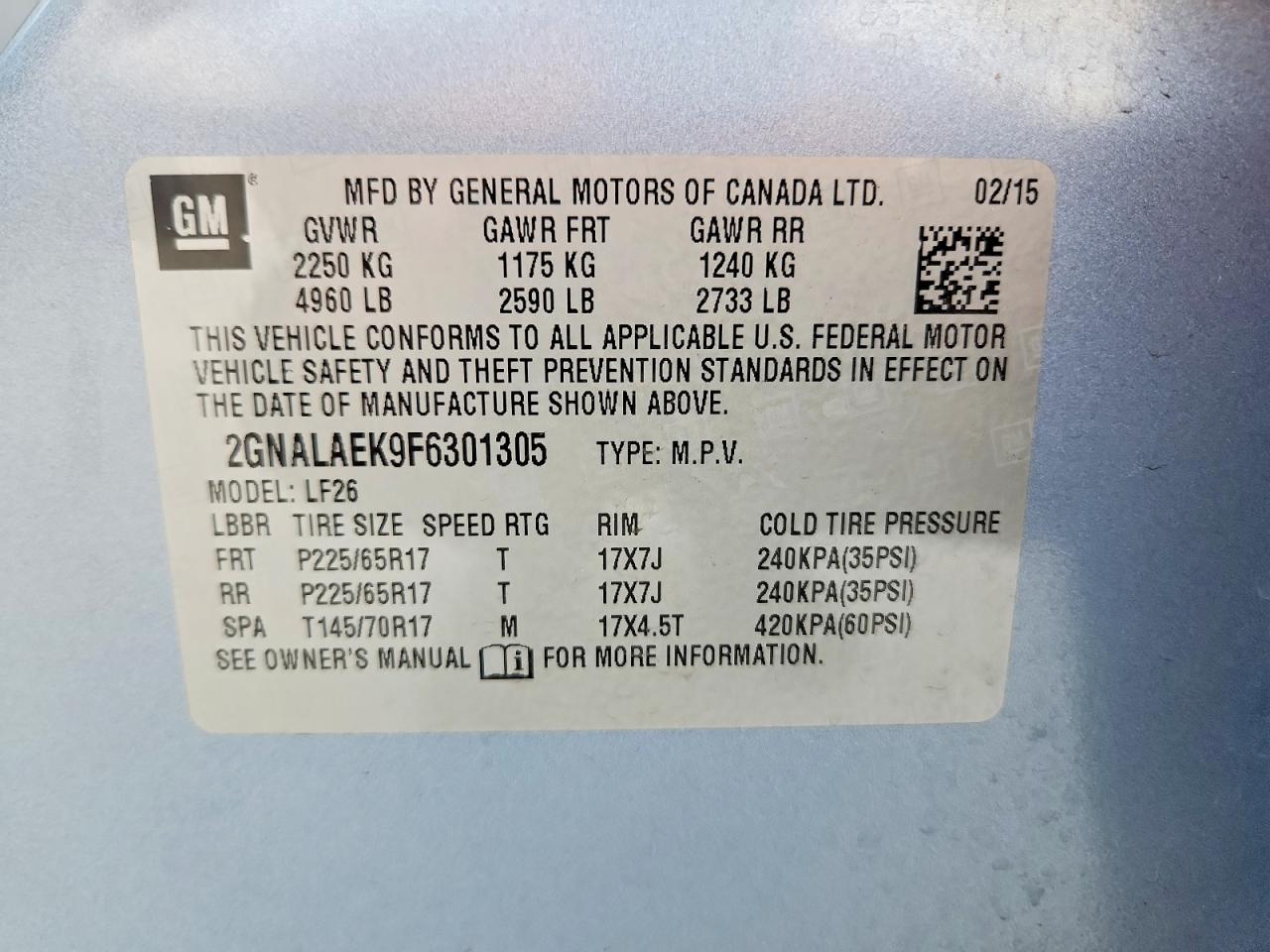 2015 CHEVROLET EQUINOX LS photo 25