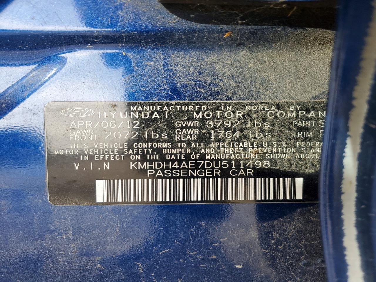 2013 HYUNDAI ELANTRA LIMITED photo 12